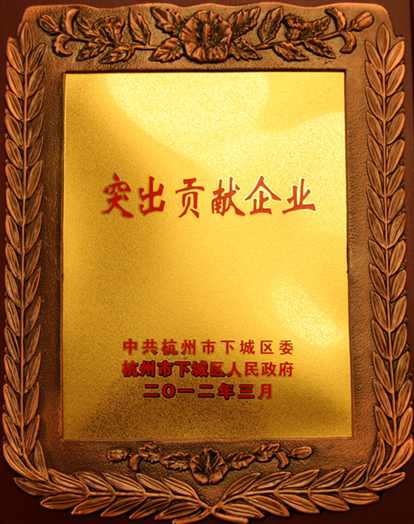 2012年：公司被下城區(qū)政府評為突出貢獻(xiàn)企業(yè)